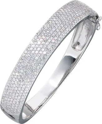 Produktbild von JOBO Armreif 925 Sterling Silber rhodiniert Zirkonia Klappverschluss
