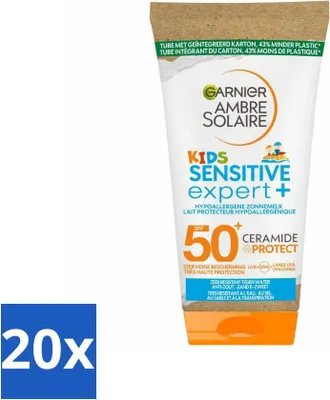 Produktbild von Garnier - Ambre Solaire - Sonnenschutzmittel - Kinder - LSF 50+ - Reisegröße - 50 ml - Vorteilspack - 20 Stücke