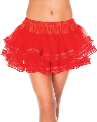 Produktbild von Roter Petticoat mit Spitzenbesatz aus Netz