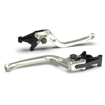 Produktbild von Bremshebel LSL BOW R18R mit ABE für Kawasaki ZX-6R, Suzuki GSX-R GSX-S Triumph Street Triple R 600 - 1300 ccm Bj. 2004 - 2019, Farbe Hebel:silber, Farbe Versteller:anthrazit