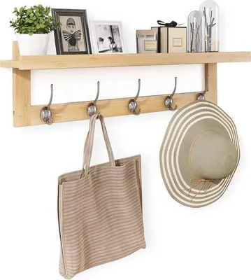Produktbild von Wandkleiderstange, mobiler Kleiderrek, für Kleidung, Jacken, Hüte, Taschen