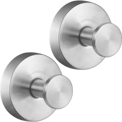 Produktbild von Azomor® Set von zwei silbernen Wandhaken mit starker Saugnapf-Befestigung