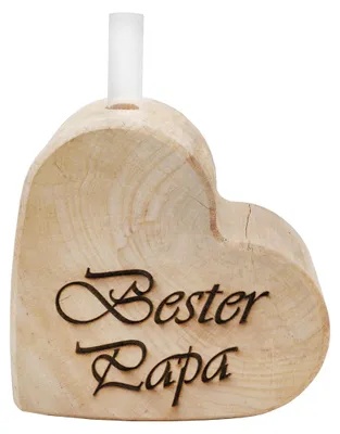 Produktbild von Badeko Dekoaufsteller Holzherz Bester Papa 15 x 15 cm inkl. Reagenzglas natur