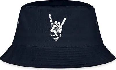 Produktbild von Spreadshirt Heavy Metal Totenkopf mit Teufelshörner Hand Fischerhut, L/XL (Caps), Navy