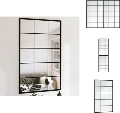 Produktbild von vidaXL Wandspiegel 2 Stk. Schwarz 100x60 cm Metall -  Spiegel
