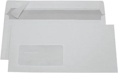 Productafbeelding van Witte Enveloppen met Venster Zelfklevend 80g/m² (100 Stuks)
