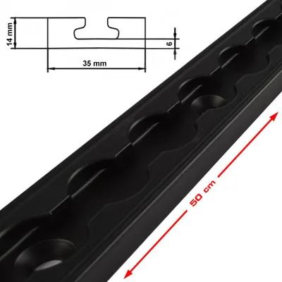 Produktbild von Airline Schiene, eckig Standard, 50 cm, schwarz