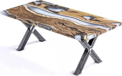Produktbild von Küchentisch Esstisch Epoxidharz Esszimmertisch Tisch 160 cm Holz Braun
