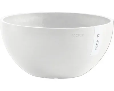 Produktbild von Blumentopf Ecopots Brussels Kunststoff Ø 23,5 cm 25 x 25 x 12 cm weiß