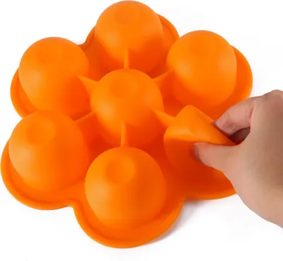 Produktbild von 7-Loch-Aufbewahrungsbehälter für Babynahrung, gesundheitssicher, multifunktional, leicht zu lösende Silikon-Gefrierschale mit Deckel für Obstpürees, Gemüse, Orange