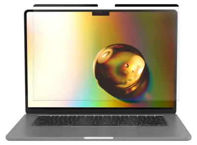 Produktbild von kwmobile Schutzfolie matt kompatibel mit Apple Macbook Air 15 M3 2024 A3114 - Folie magnetisch entspiegelt - Anti-Blaulicht Displayschutz