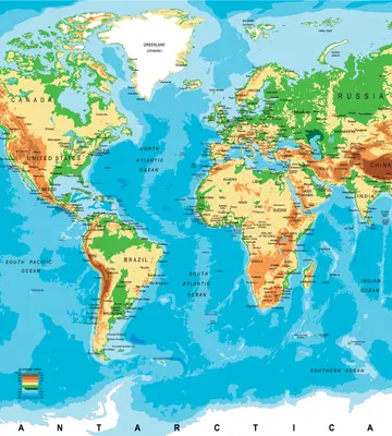 Produktbild von Fototapete - World Map 225x250cm - Vliestapete