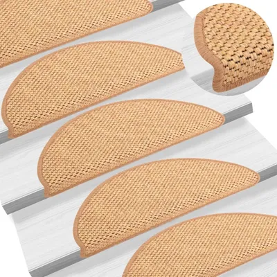 Zdjęcie produktu dla The Living Store Maty na schody samoprzylepne sizalowe 15szt 65x21x4cm pomarańczowe