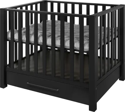 Produktbild von Europe Baby Casper Laufstall mit Schublade II Mattschwarz
