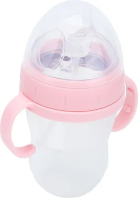 Zdjęcie produktu dla Butelka dla niemowląt, miękki silikon, słomka do smoczka, uchwyty, szczelna, mleko dla niemowląt, woda, 240 ml