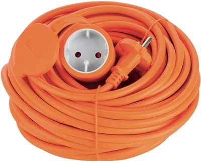 Obrázok produktu pre Záhradný predlžovací kábel triedy II, oranžový, s európskou zástrčkou, 20 m