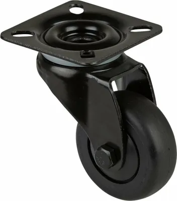 Obrázok produktu pre Otočné kolieska D.50mm Trgf.50kg w.plate ball.rubber.black BS ROLLEN