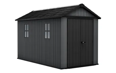 Produktbild von Keter Newton Plus 7513 Gartenhaus, wetterfest, langlebig, in Holzoptik, Grau, flexibel nutzbar