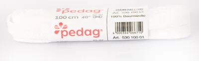 Zdjęcie produktu dla Sznurówki Pedag, płaskie, szerokie, 100 cm, białe