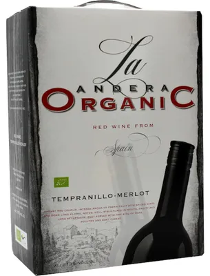 Produktbild von La Andera Organic Tempranillo Merlot Rotwein 13% Vol. 3L BiB -
