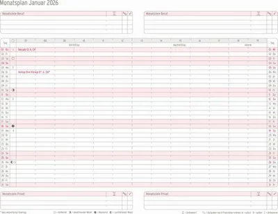 Image de Monatsplan 1485x210mm 1M/1S