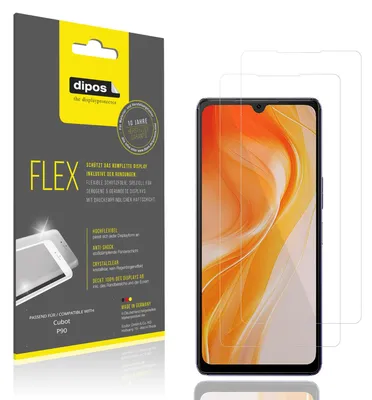 Produktbild von 2x Schutzfolie für Cubot P90 Folie, 100% Displayabdeckung, dipos Flex