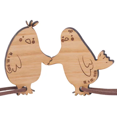 Produktbild von Mr. & Mrs. Panda Schlüsselanhänger Paare Vögel Händchenhaltend - Geschenk, paar, Hochzeit, Partner, Freundin, Paargeschenk, Liebe, Freund, Anhänger
