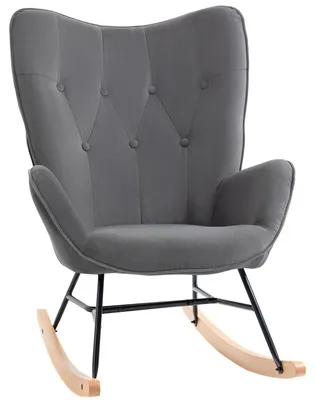 Obrázek produktu pro Homcom HOMCOM Houpací křeslo s čalouněním a područkami Grey