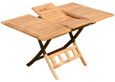 Produktbild von ALEOS. echt TEAK Holz Ausziehtisch 100-140 x 80cm klappbar Holztisch Klapptisch Gartentisch Tisch AVES-AUSZIEH Teakholz