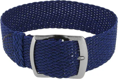 Produktbild von Uhrenarmband Perlon Durchzugsband Textilband 28691, Farbe:blau, Stegbreite:22mm, Schließe:Silbern