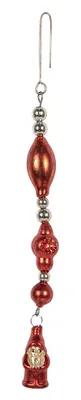 Image de Clayre & Eef Pendentif de Noël 25 cm Rouge Verre Père Noël