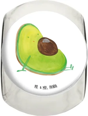 Produktbild von Mr. & Mrs. Panda Bonboniere Avocado Schwangerschaft XL 2000ml - Weiß - Geschenk, Lebensmittelbehälter, Glasdose, Teedose, Baby, glasbehälter, Liebe, Kaffeedose, Wunder