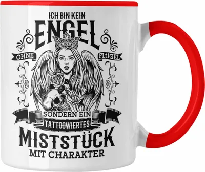 Produktbild von Trendation - Tattoo Tasse Spruch Tätowiererin Geschenk Frauen Geschenkidee (Rot)