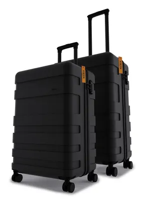 Produktbild von Norix Onyx Black Kofferset 2-teilig – 143 L – Trolleyset mit TSA-Schloss – Handgepäck & großer Reisekoffer - Koffer