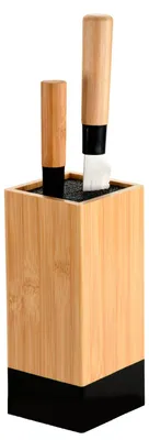 Zdjęcie produktu dla KESPER Stojak na nóż z plastikowym włosiem Bamboo jasnobrązowy/czarny 58030