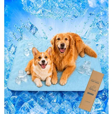 Obrázok produktu pre Chladiaca podložka pre psa, samochnadiaca, umývateľná, modrá, 107 x 71 cm