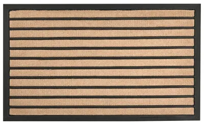 Produktbild von BELIANI Fußmatte Naturfarben u. Schwarz 45 x 75 cm Rechteckig Indoor Innenbereich Gestreift Fußabtreter