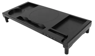 Obrázok produktu pre Stojan na počítač s rozbočovačom USB so 4 portmi a držiakom na telefón – stolný stojan na počítač pre PC, notebook, televízor, reproduktory a tlačiarne