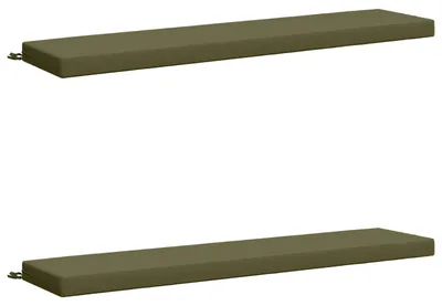 Imagen del producto de Cojines para banco, juego de 2 unidades, 100% poliéster, color verde oliva