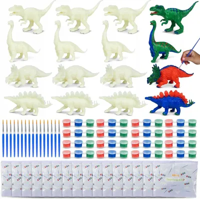 Produktbild von Gipsfiguren zum Malen für Kinder mit Dinosaurier-Motiv (16er-Set)
