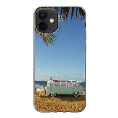 Produktbild von MuchoWow® Handyhülle Schutzhülle Hülle für iPhone 12 Strand - Bus - Surfen Silikon Softcase Handy Hülle - Schutzhülle