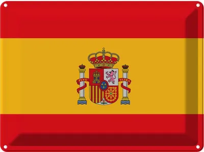 Obrázek produktu pro vianmo Kovová Nástěnná cedule 30x40 cm Spaniens Flag of Spain