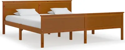 Image de vidaXL Lit en bois massif pin brun miel 180x200 cm