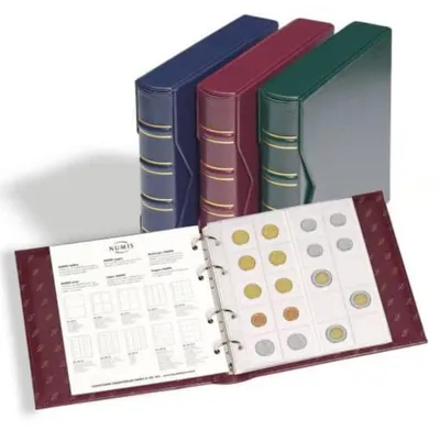 Zdjęcie produktu dla Leuchtturm 317360, segregator numizmatyczny – klasyczny design z obudową ochronną i mechanizmem 4-ringowym – 235 x 240 x 60 mm – niebieski