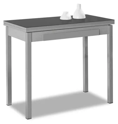 Küchentisch Buchform, Metall, Graphit, 90x50 cm