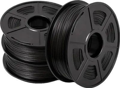 Image de Filament PLA 3 rouleaux, diamètre 1,75 mm, matériau écologique,PLAPLUS Noir 3rouleaux