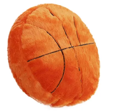Productafbeelding van Pluche kussen, voetbalvorm, 45x45 cm, oranje, zachte pluche