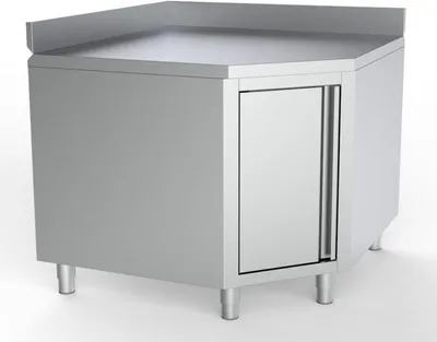 Produktbild von Combisteel Eck-Arbeitsschrank mit 1 Flügeltüte und Aufkantung 1000/1000x600x850mm