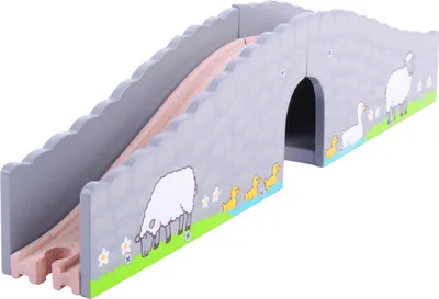 Immagine prodotto di Bigjigs Ponte della fattoria ferroviaria con tunnel