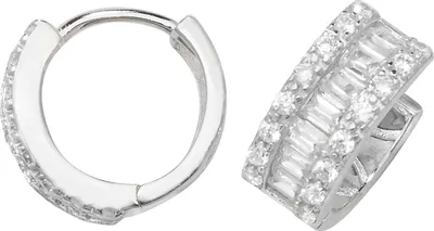 Produktbild von Atemberaubende 925 Sterling Silber Damen - Paar Creolen mit Zirkonia - 14mm*6mm; TRS22759